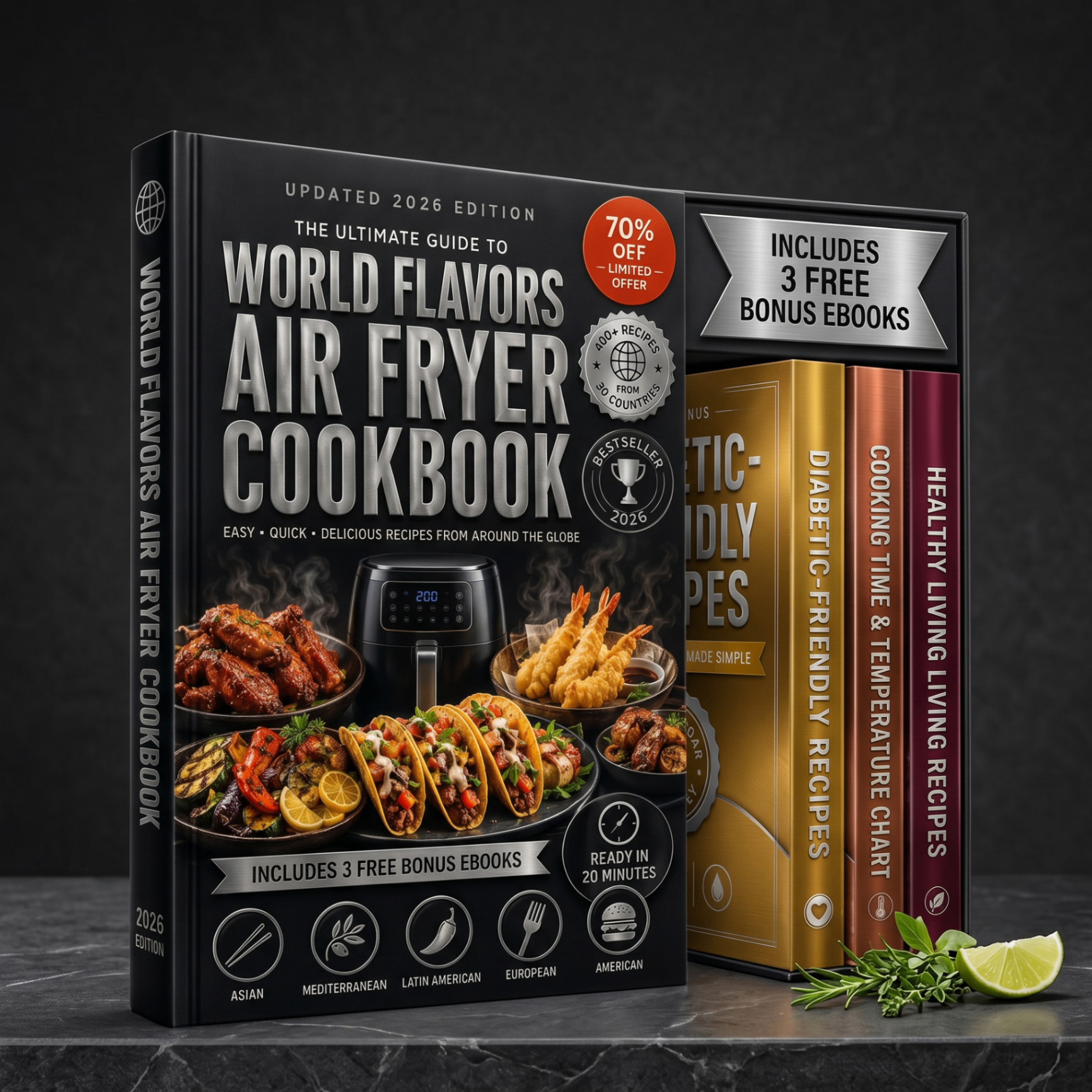World Flavors Air Fryer Cookbook 4-Book Bundle — 2026 Edition